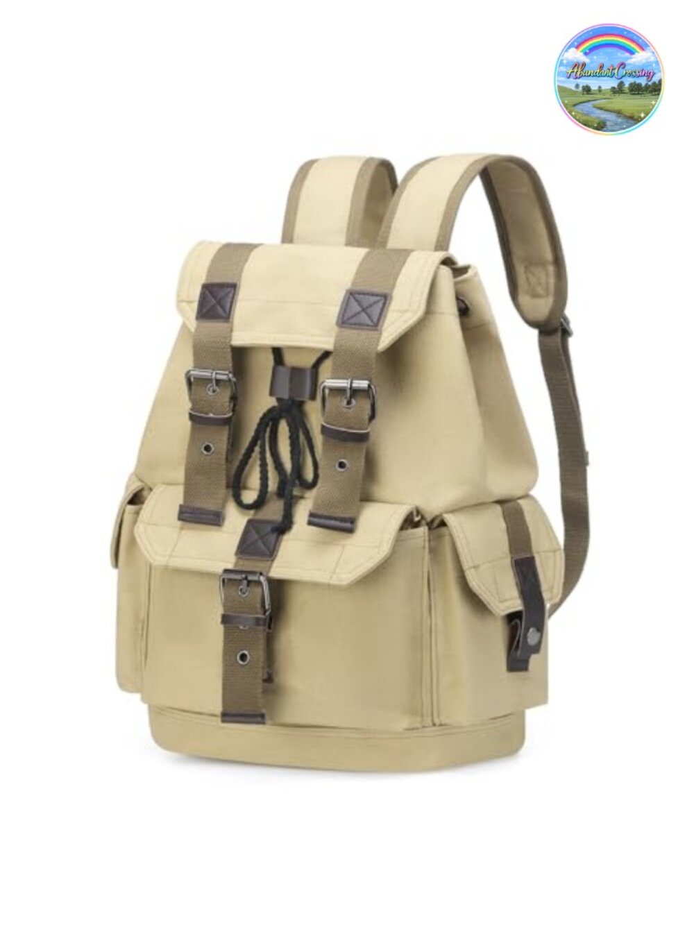 Vintage Canvas Leather Backpack 25L Laptop Travel Daypack
